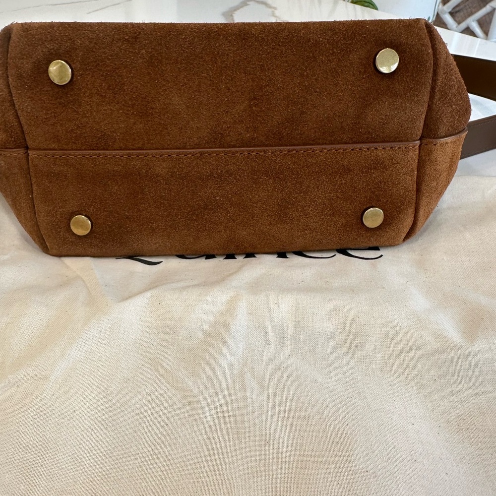 Quince Tan Suede Crossbody Bucket Bag - Picture 3 of 6